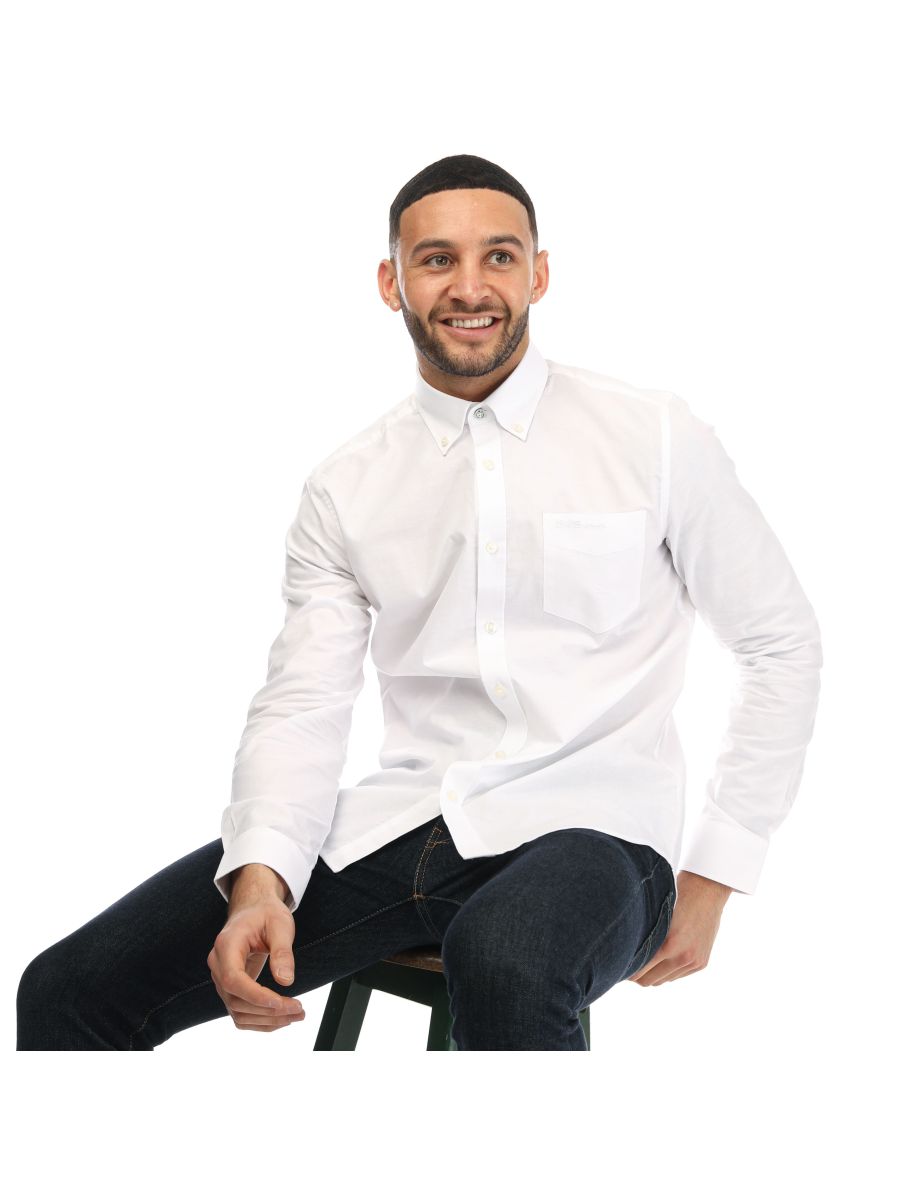 Men's Ben Sherman Long Sleeve Oxford Shirt in White - 3