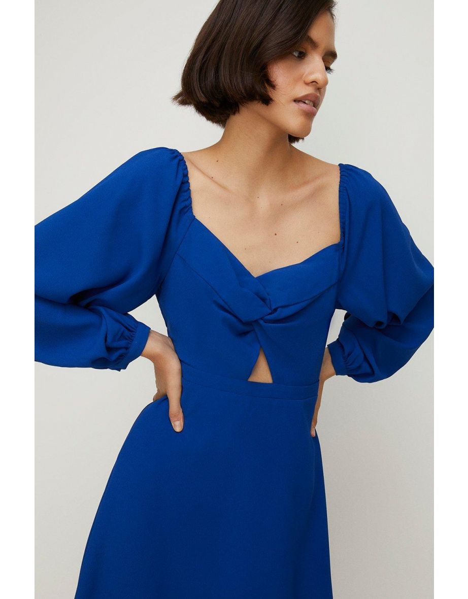 Oasis bardot shop dress blue