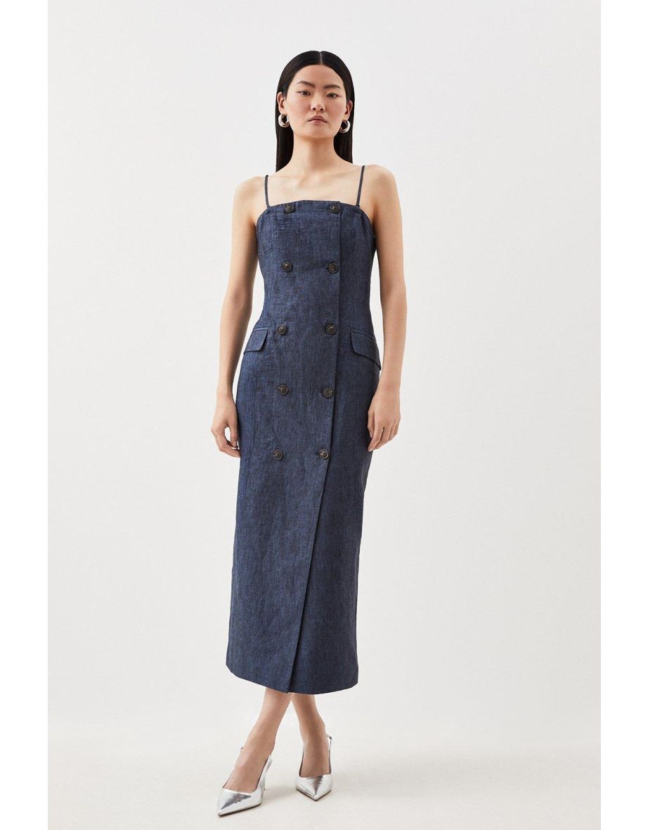 Karen Millen Blue Midaxi Party Dress