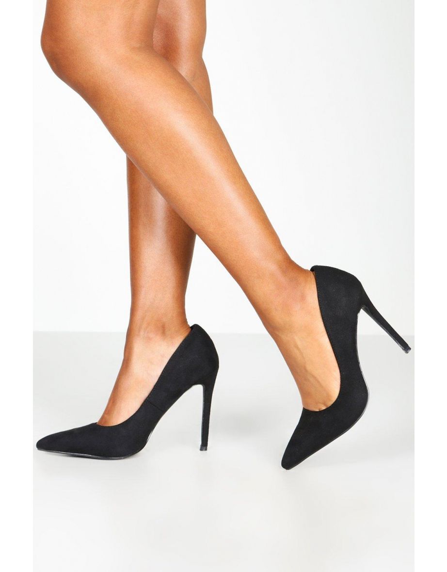 Basic Stiletto Heel Court Shoes - black