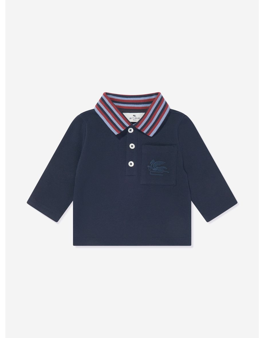 Baby Boys Long Sleeve Polo Shirt in Navy