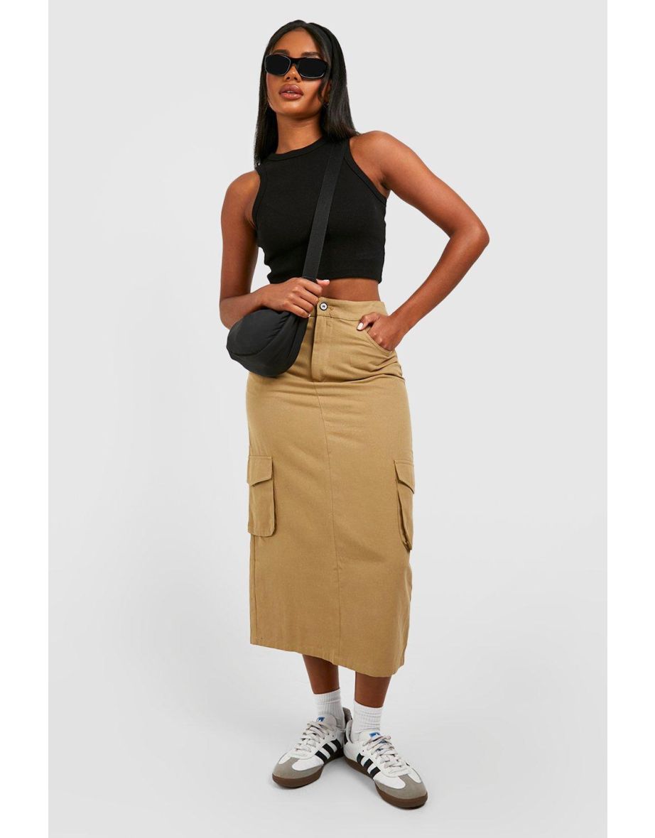 Khaki skirt boohoo sale
