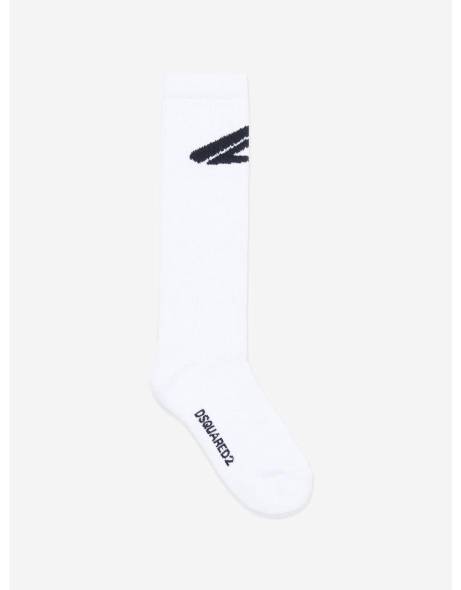 Kids Icon Logo Socks in White