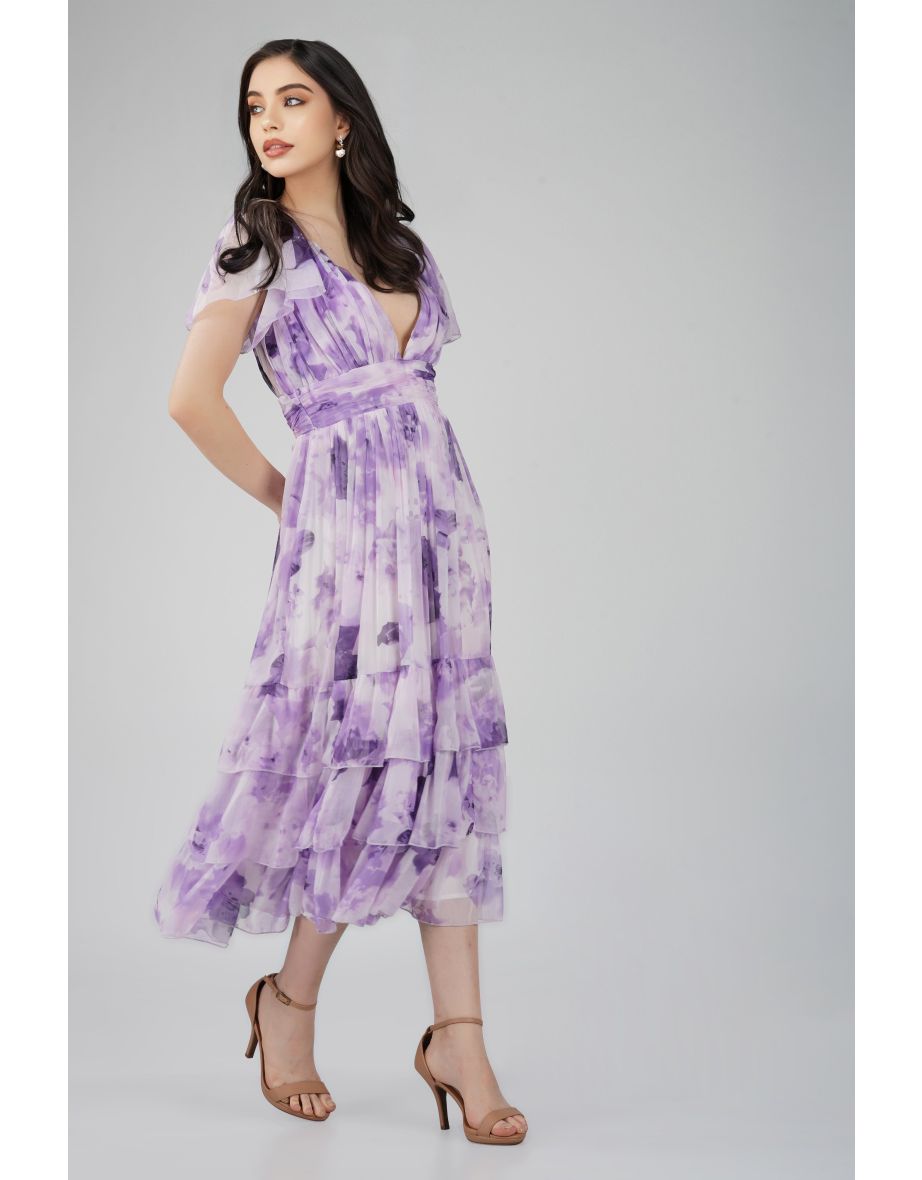 Madison Lavender Chiffon Bridesmaid Dress - 4