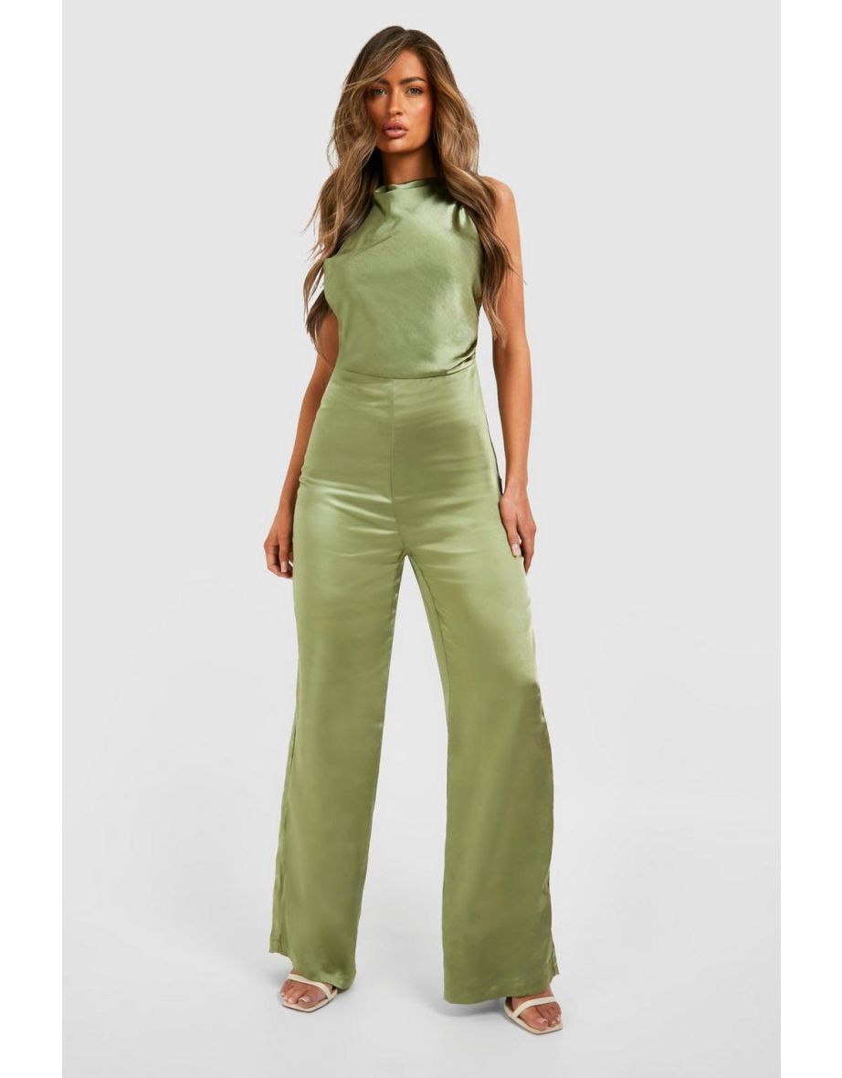 Green high neck jumpsuit clearance