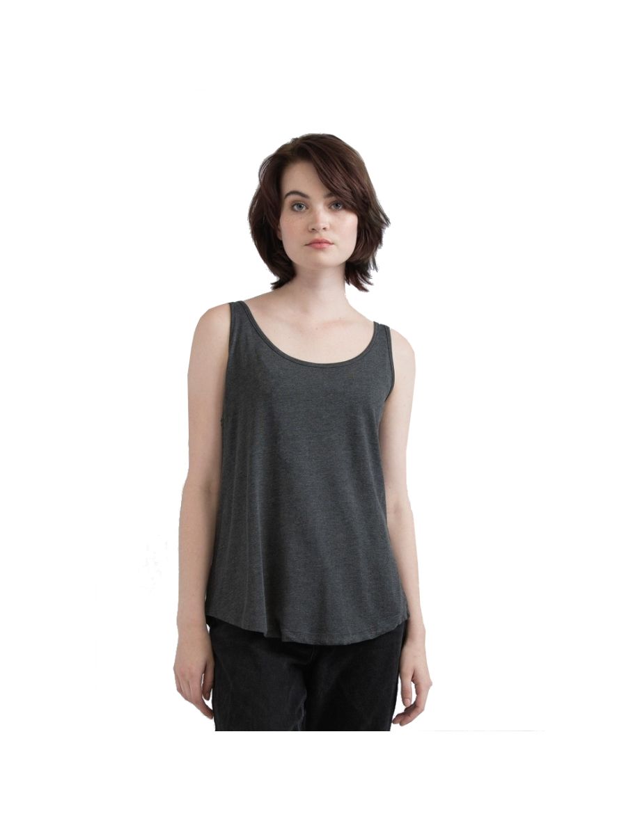 Mantis Womens/Ladies Loose Fit Sleeveless Vest Top - Charcoal Grey Melange - 1