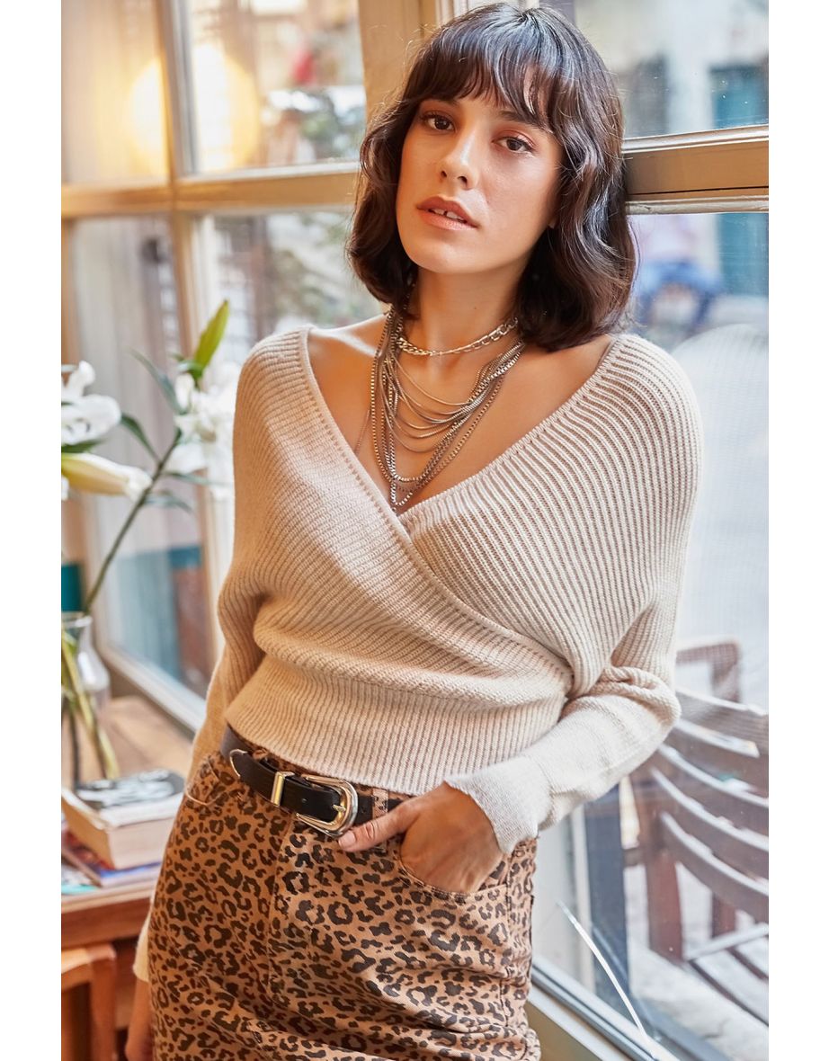 Sweater - Beige - Fitted
