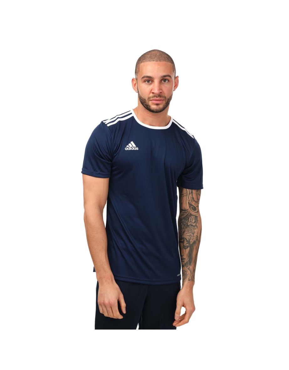 Shop Men s adidas Entrada 18 Training T Shirt in Blue Online in Bahrain VogaCloset