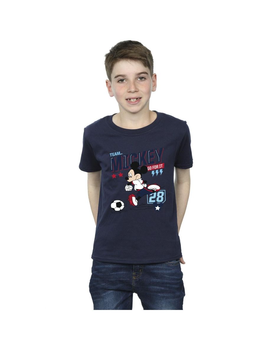 Disney Boys Mickey Mouse Team Mickey Football T-Shirt - Navy Blue