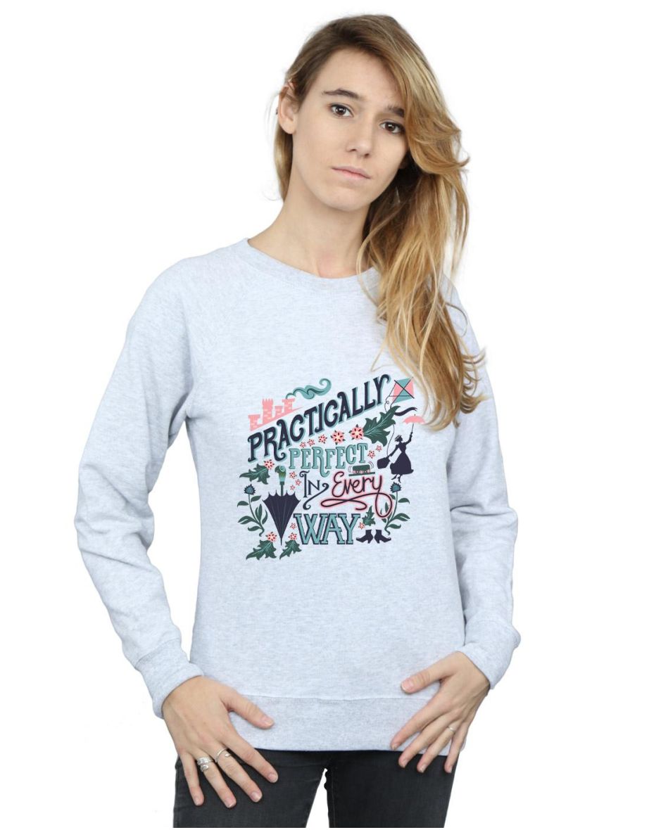 Shop Mary Poppins Womens Ladies Practically Perfect In Every Way Sweatshirt Sports Grey Online in United Arab Emirates VogaCloset