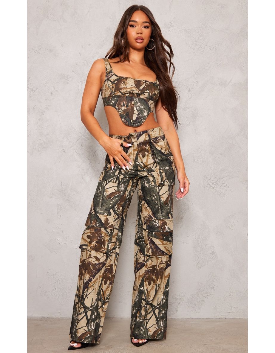 Prettylittlething camo trousers store