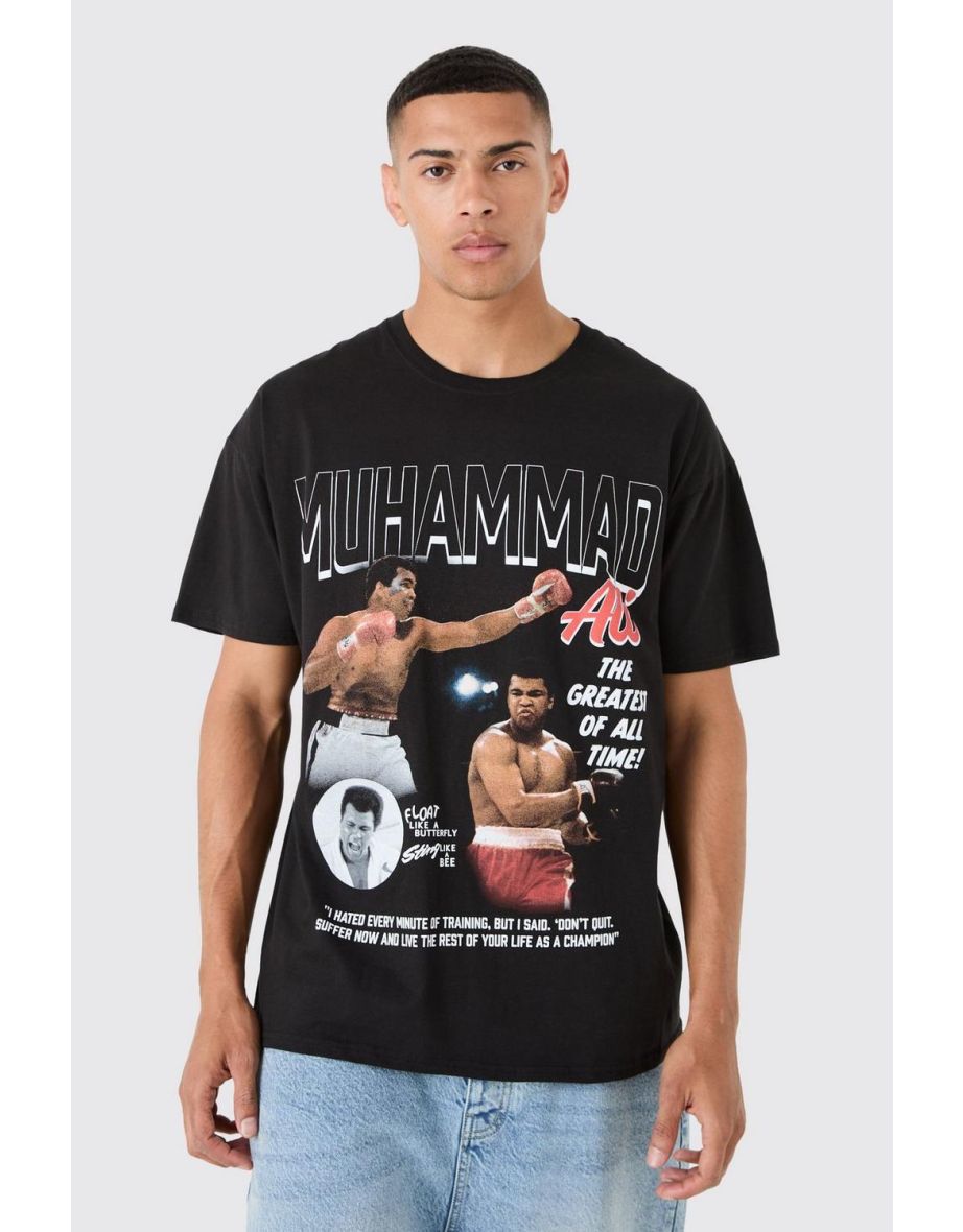 Oversized Muhammad Ali License T-shirt - black