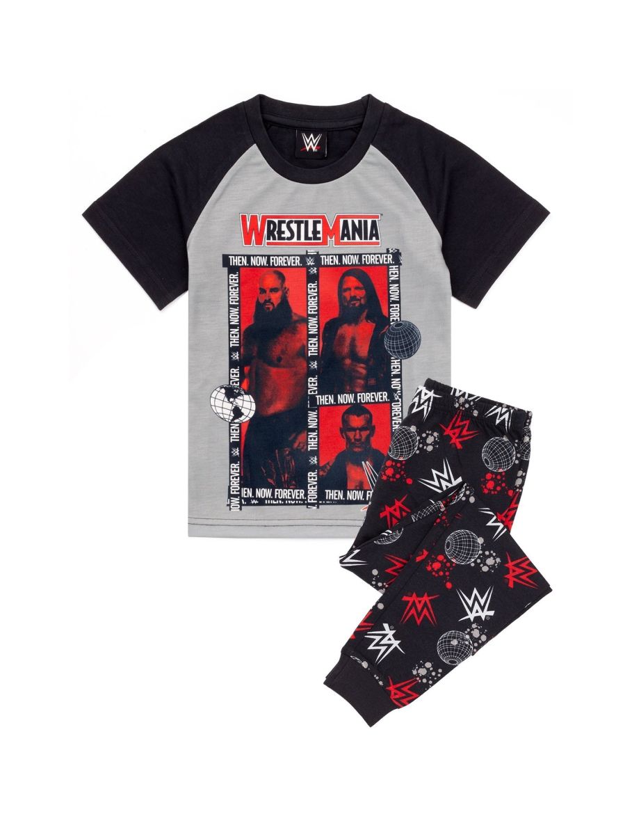 WWE Boys Characters Long Pyjama Set - Grey/Black
