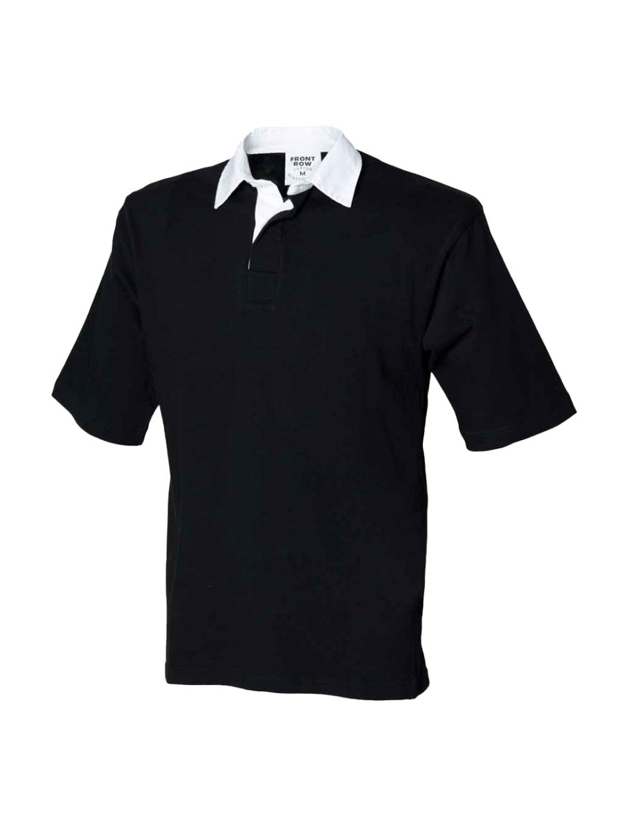 Front Row Mens Heavyweight Short-Sleeved Rugby Polo Shirt - Navy - 1