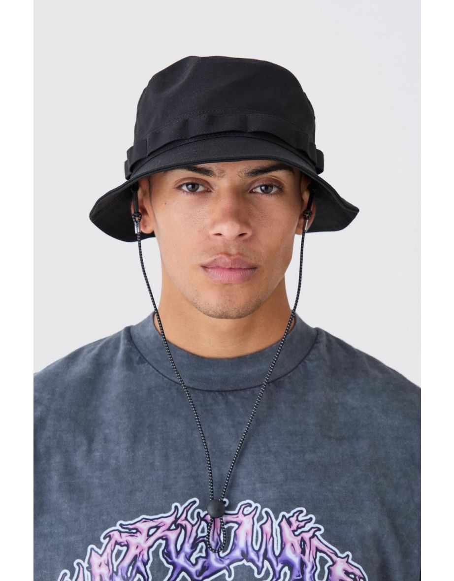 Fisherman Style Bucket Hat In Black - black