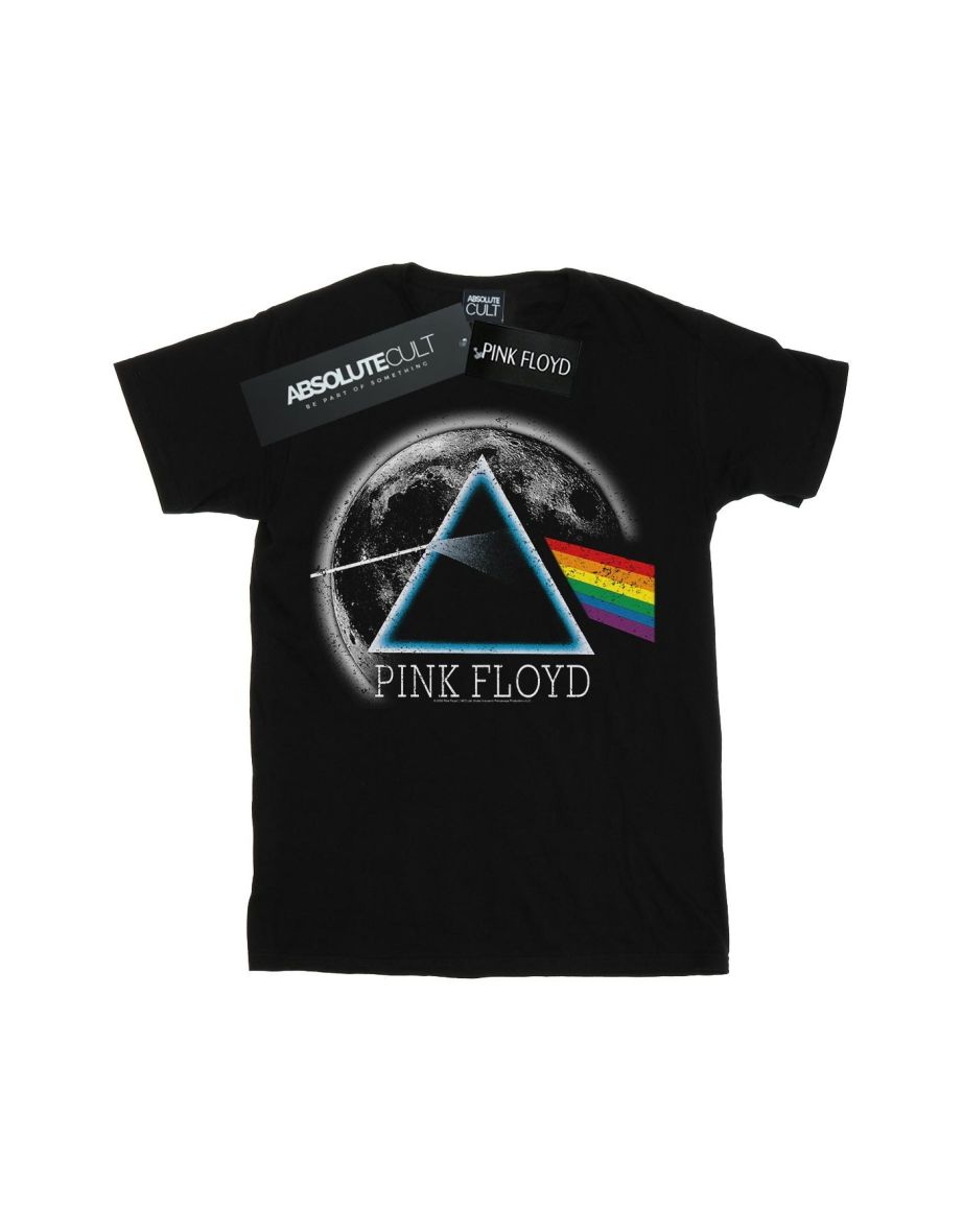 Pink Floyd Womens/Ladies Dark Side Of The Moon Distressed Cotton Boyfriend T-Shirt - Black
