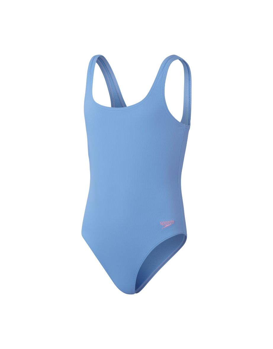 Girl's Speedo Textured Swimsuit in Blue