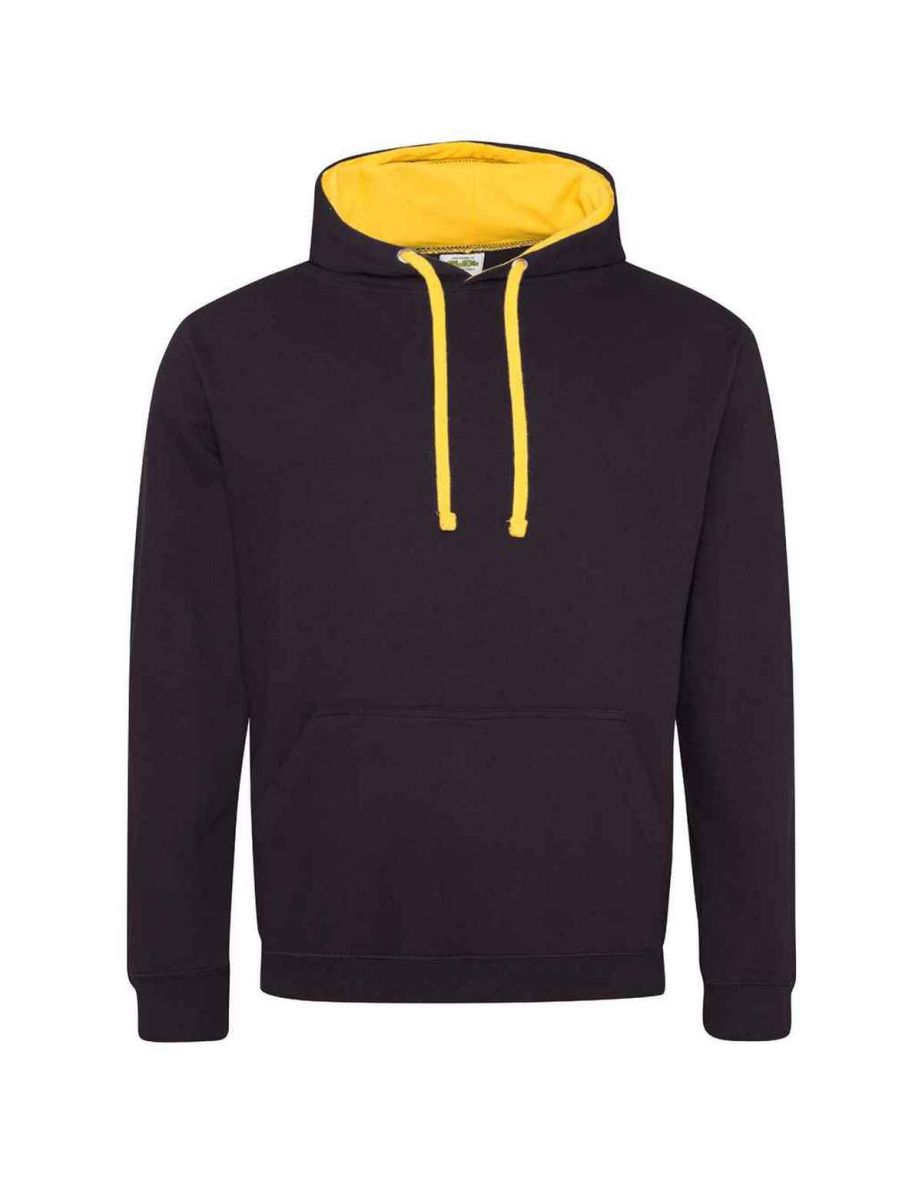 Awdis Womens/Ladies Varsity Hoodie - Jet Black/Gold
