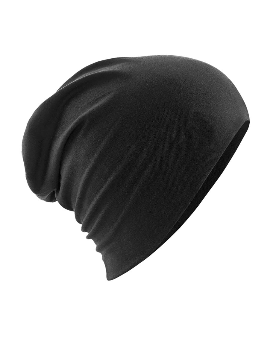 Beechfield Unisex Hemsedal Cotton Slouch Beanie - Black