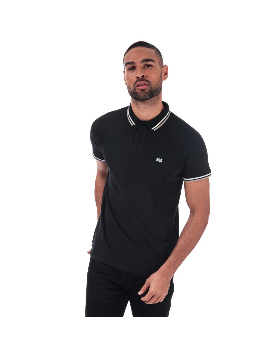 Men's Weekend Offender Liberty Tipped Polo Shirt in Black