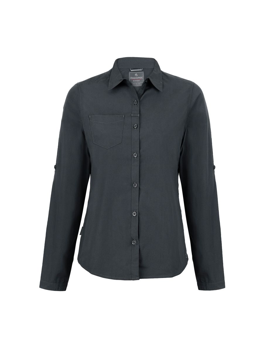 Craghoppers Womens/Ladies Expert Kiwi Long-Sleeved Shirt - Carbon Grey