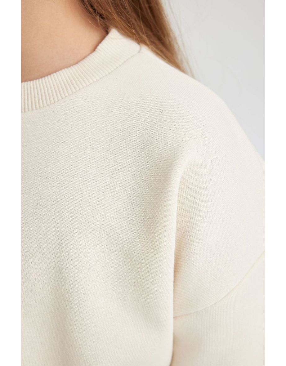 Girl's Regular Fit Crew Neck Sweatshirt - 4