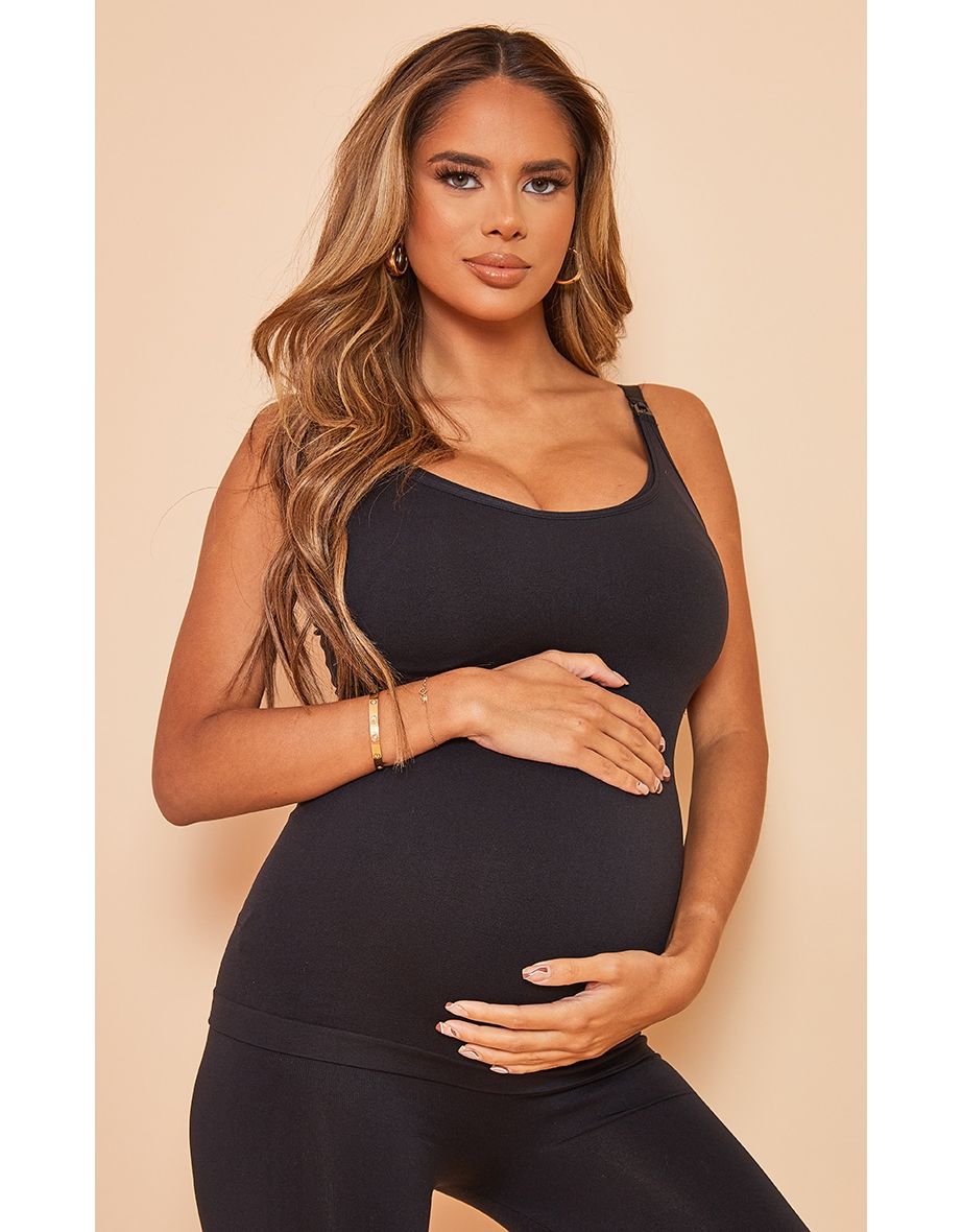 Maternity Black Seamless Bump Support Cami Top
