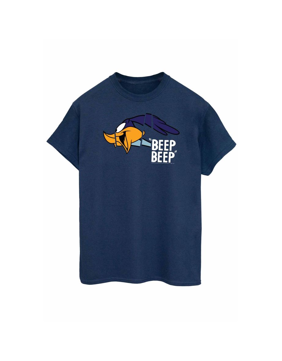 Looney Tunes Mens Beep Beep Road Runner Cotton T-Shirt - Navy Blue