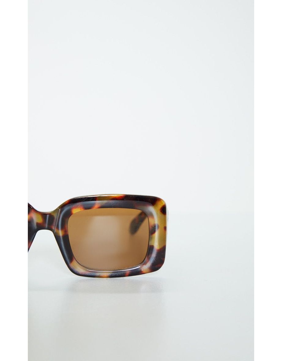Tortoiseshell Rectangle Thick Frame Sunglasses - 2