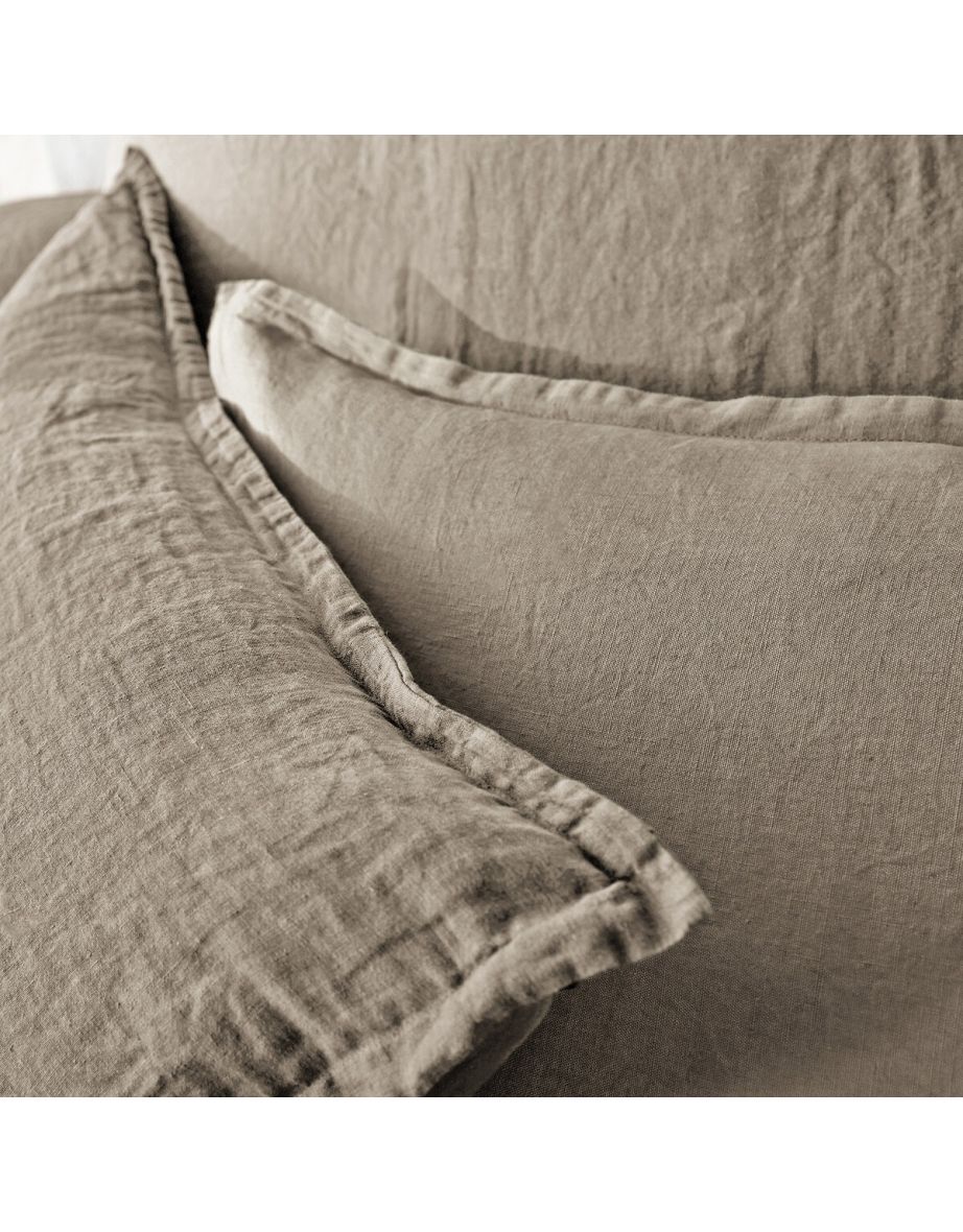 WASHED LINEN Plain Pillowcase or Bolster Case - 8