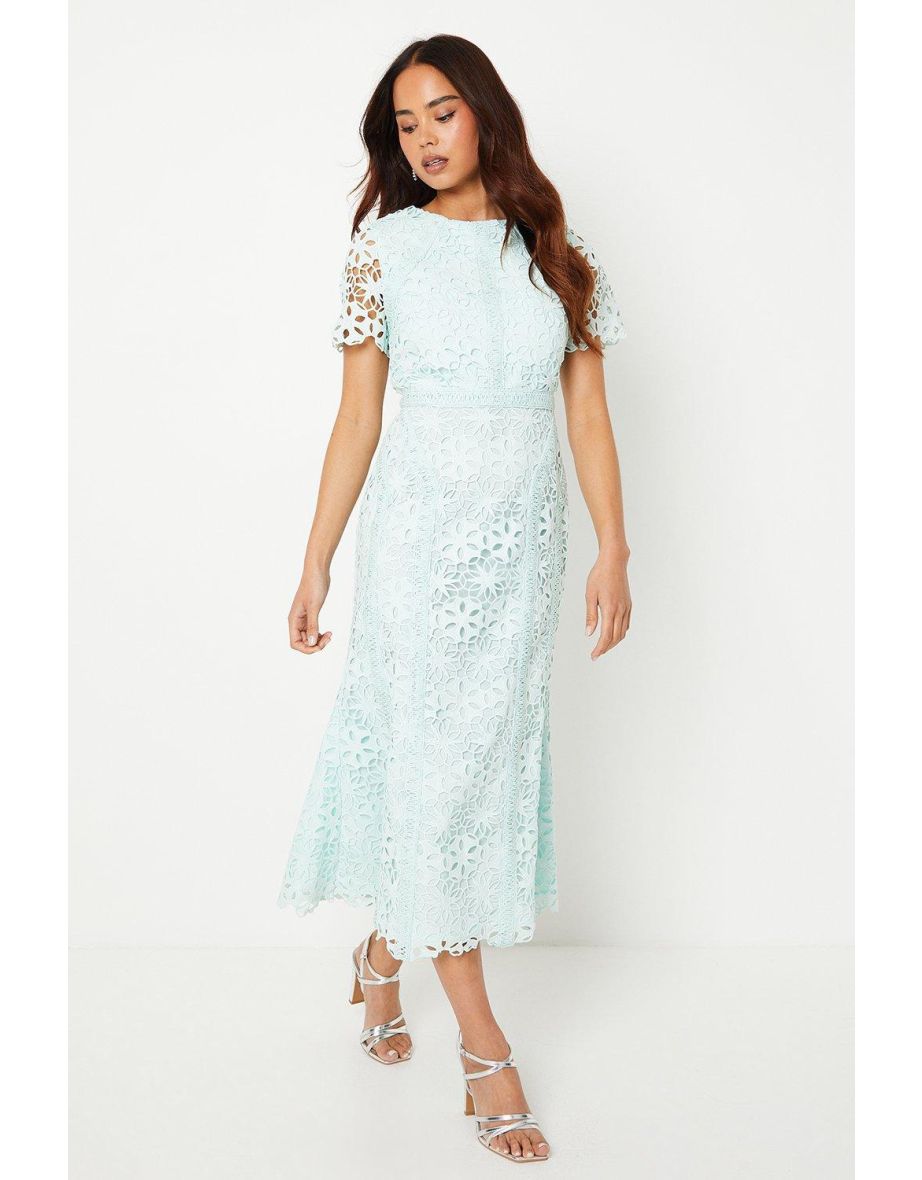 Petite Lace Midi Pencil Dress