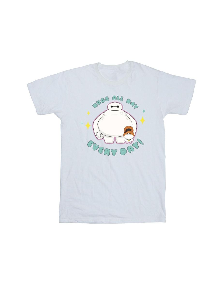 Disney Boys Big Hero 6 Baymax Hugs Everyday T-Shirt - White - 1