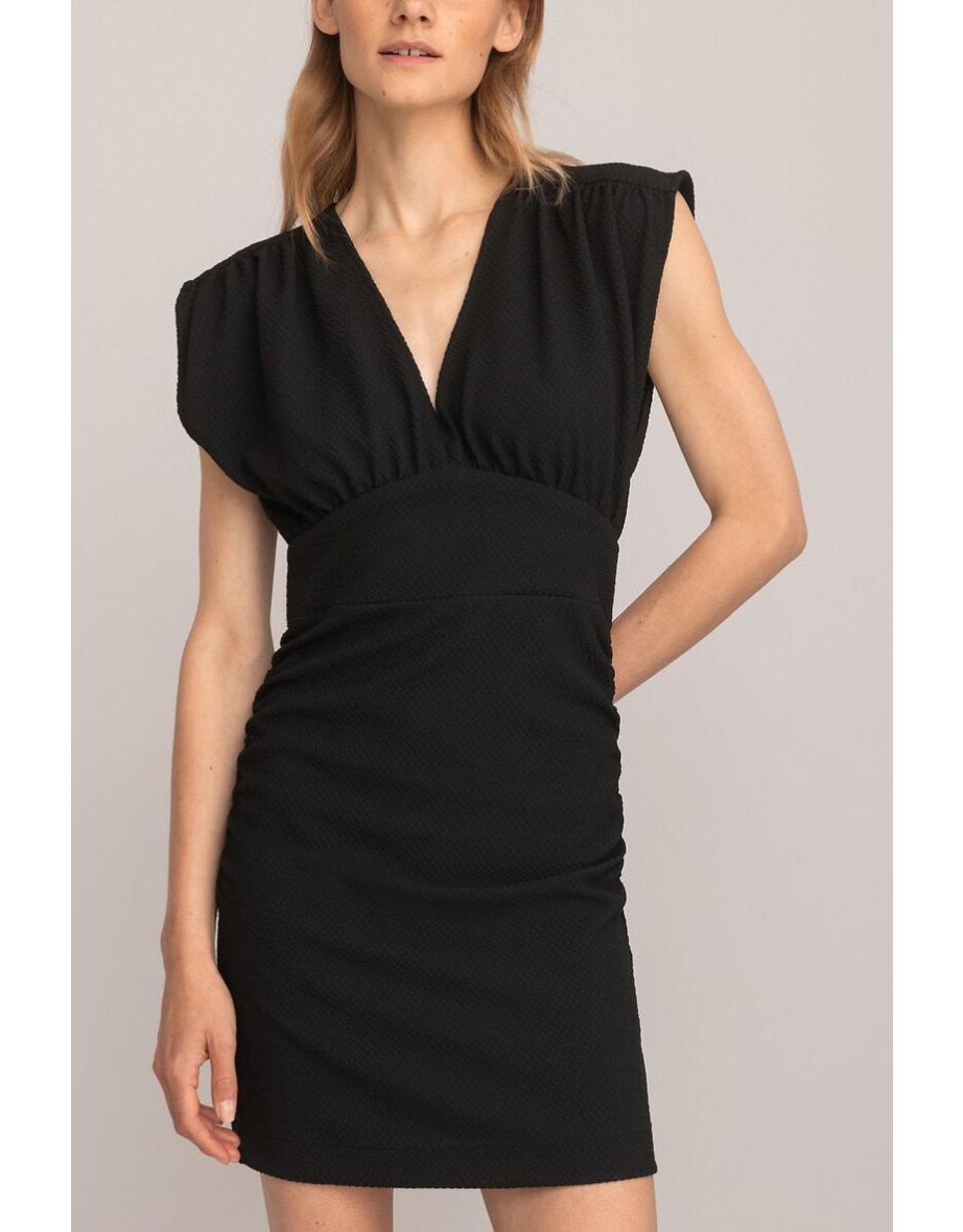 Mini Pencil Dress with V-Neck