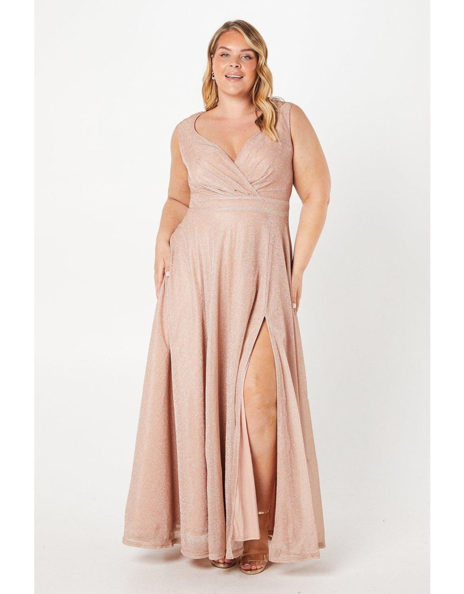 Plus Sleeveless Wrap Maxi Dress