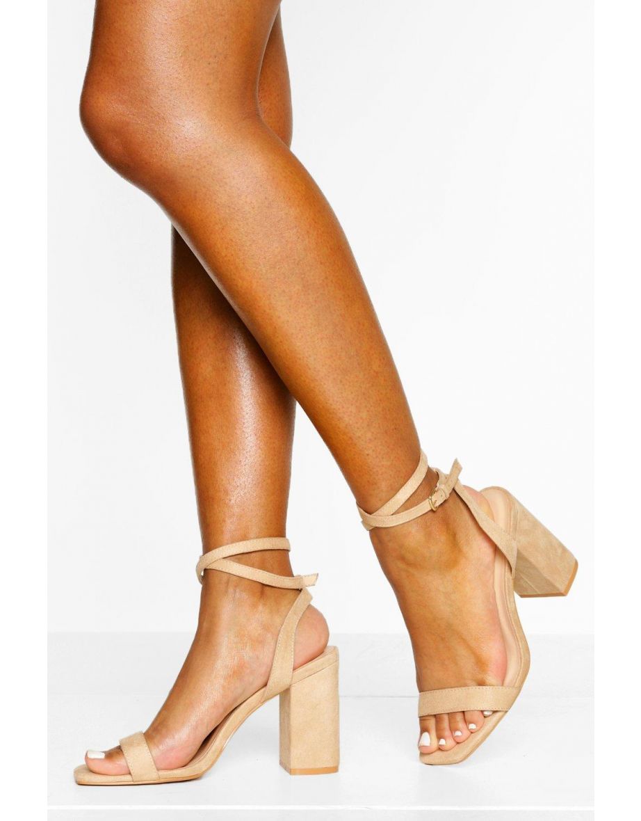 Two Part Block Heels - nude