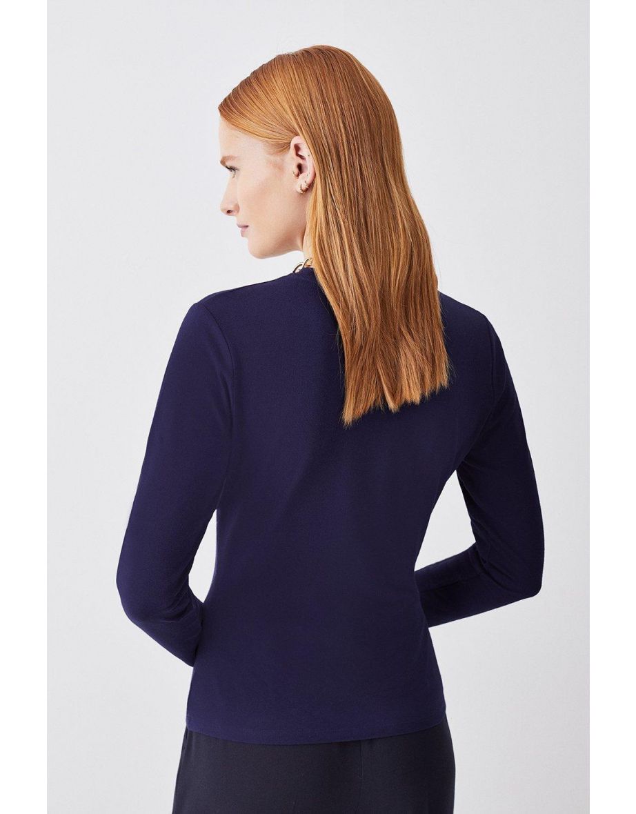 Long Sleeve Cotton Crew Neck T-shirt - 2