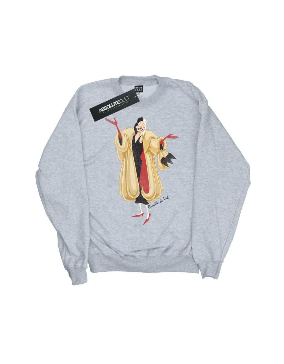 Disney Boys 101 Dalmatians Classic Cruella De Vil Sweatshirt - Sports Grey