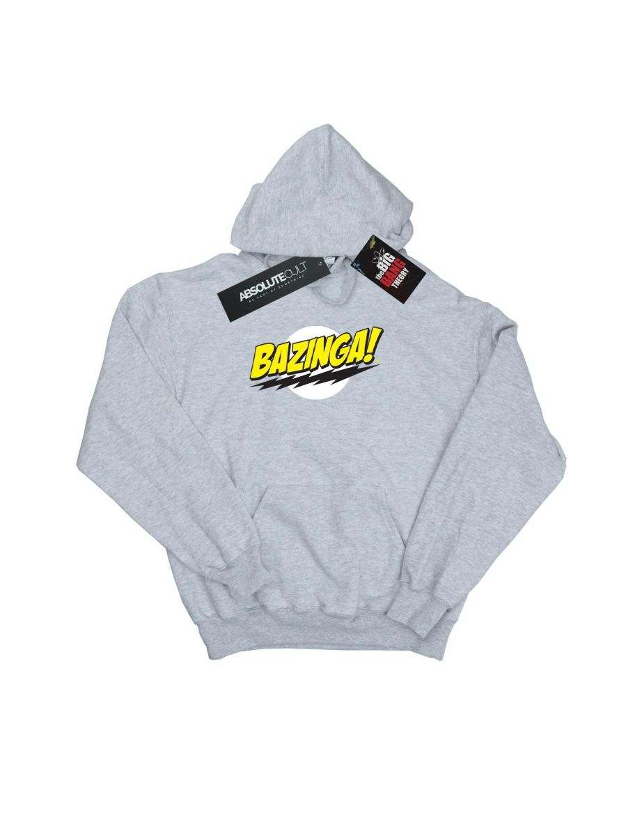 The Big Bang Theory Mens Sheldon Bazinga Hoodie - Sports Grey