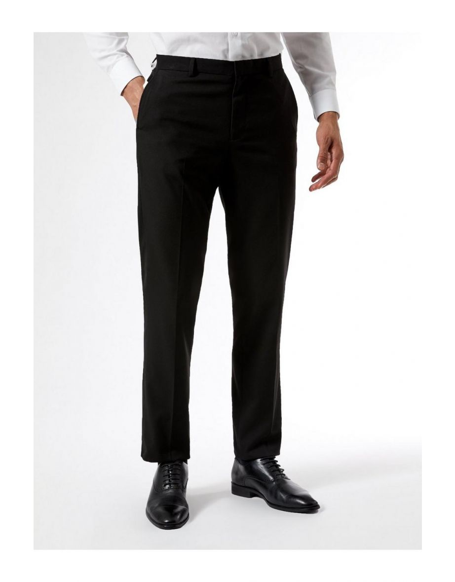 black tailored fit trousers