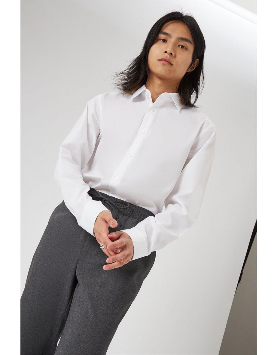 Tailored Fit White Easy Iron Shirt