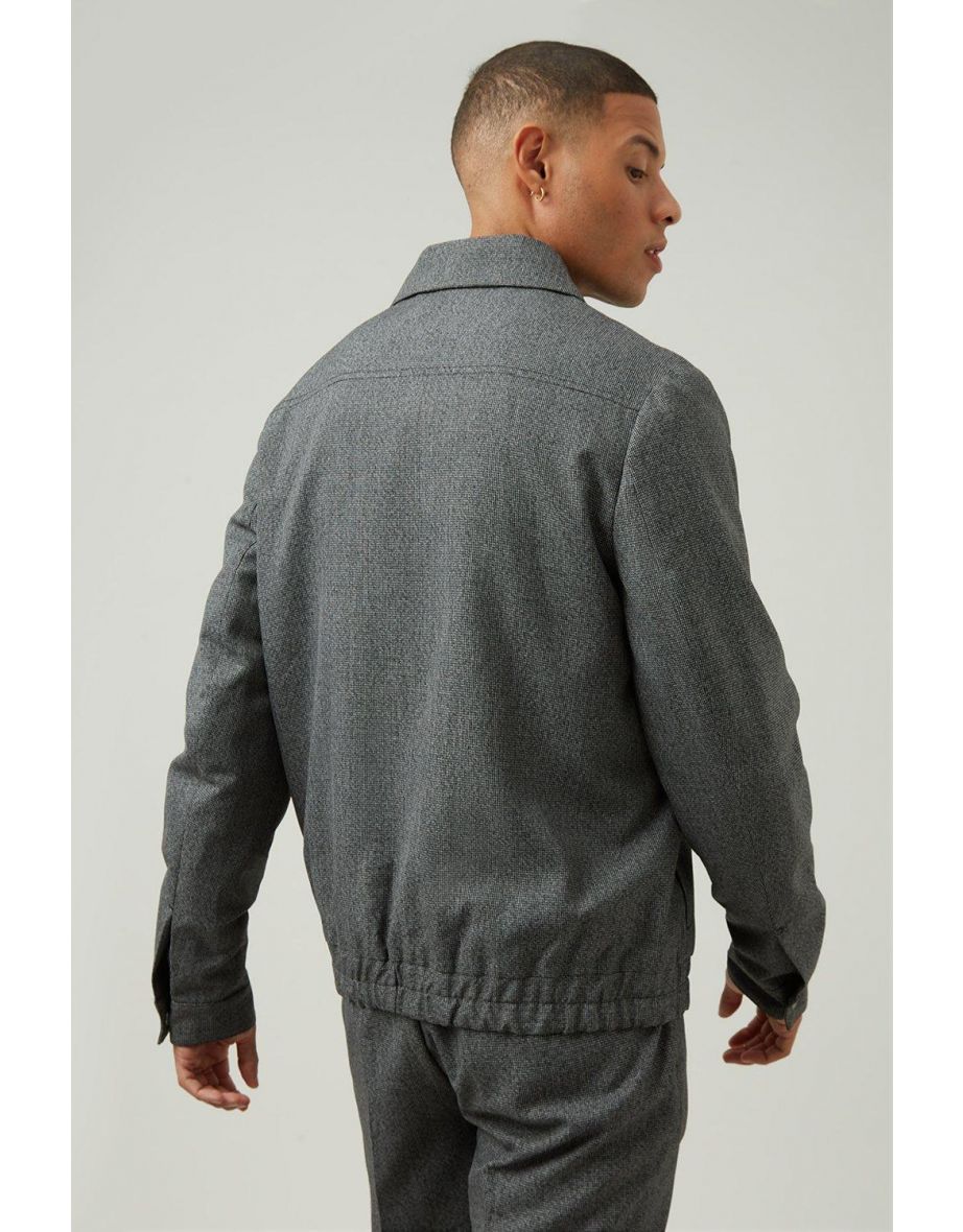 Grey Twist Bomber Jacket - 1