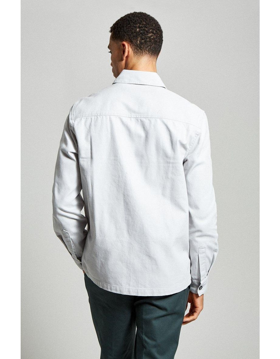 Zip Through Twill Overshirt - 2