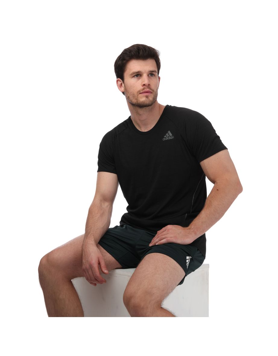 Men's adidas Adi Runner T-Shirt in Black - 3