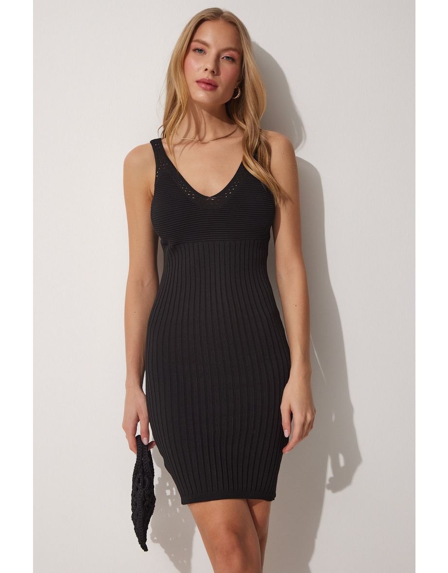 Strapless V-Neck Summer Sweater Dress - 4