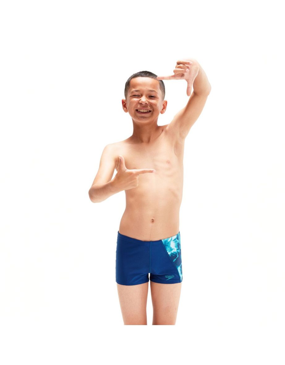 Boy's Speedo Panel Aquashorts in Blue