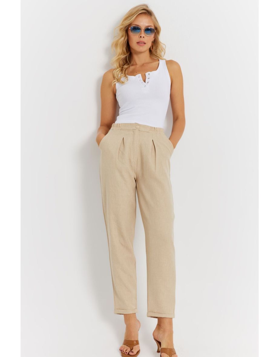 Women's Vanilla Linen Trousers