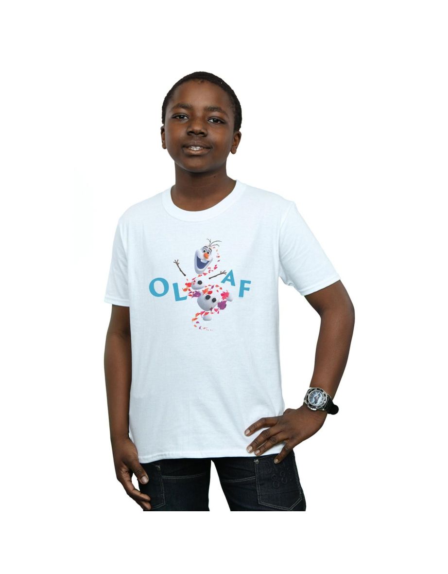 Disney Boys Frozen 2 Olaf Leaf Jump T-Shirt - White