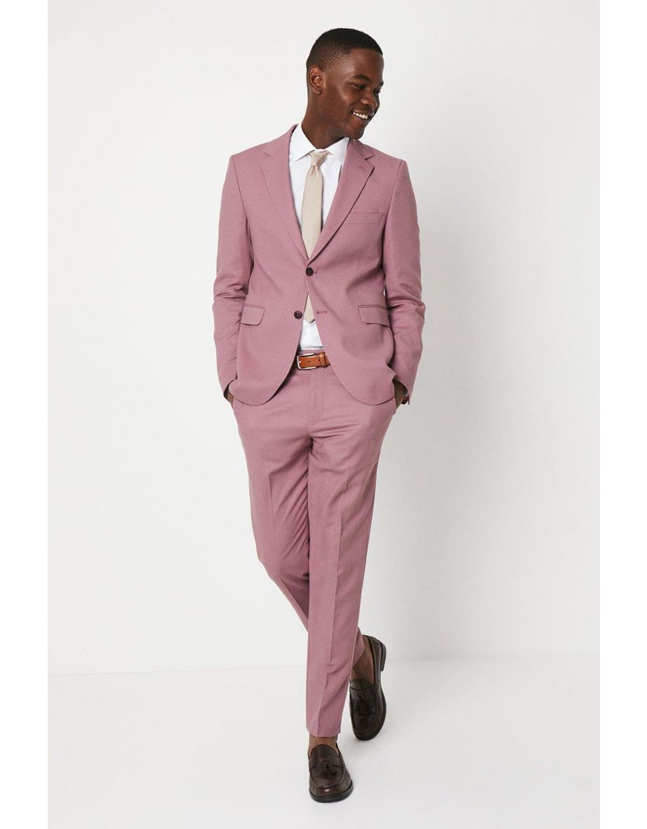 Textured Rose Slim Fit Suit Jacket