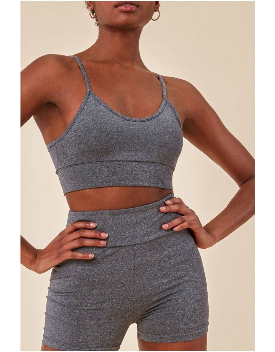 Cosmochic Cropped Bralette & Cycle Short Set - Grey - 3