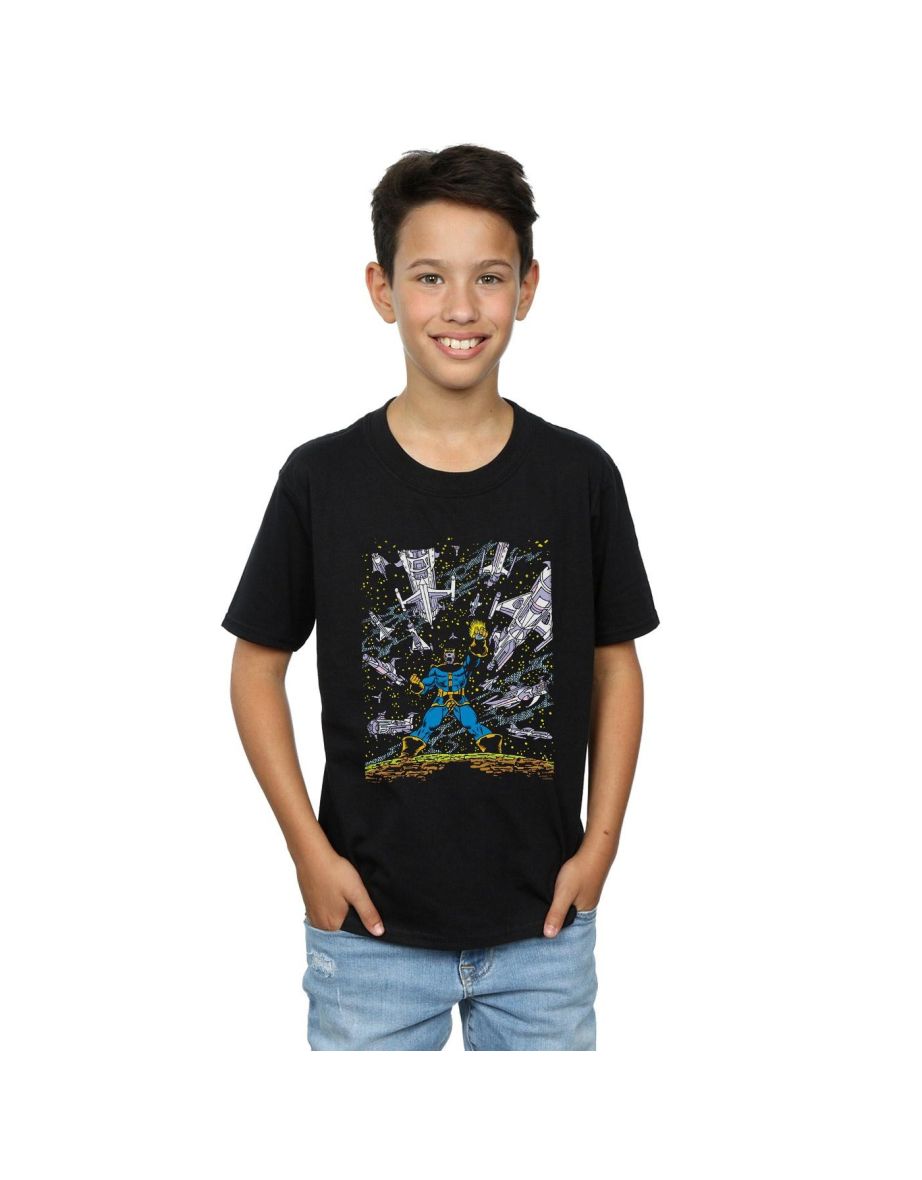 Marvel Boys Thanos Ships T-Shirt - Black